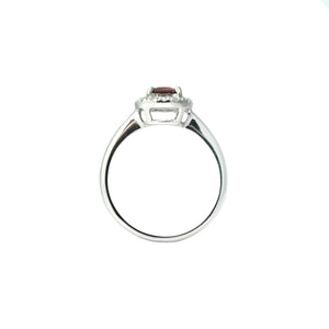 Dianna Halo Engagement Ring - Red Cushion 2022-138 W239