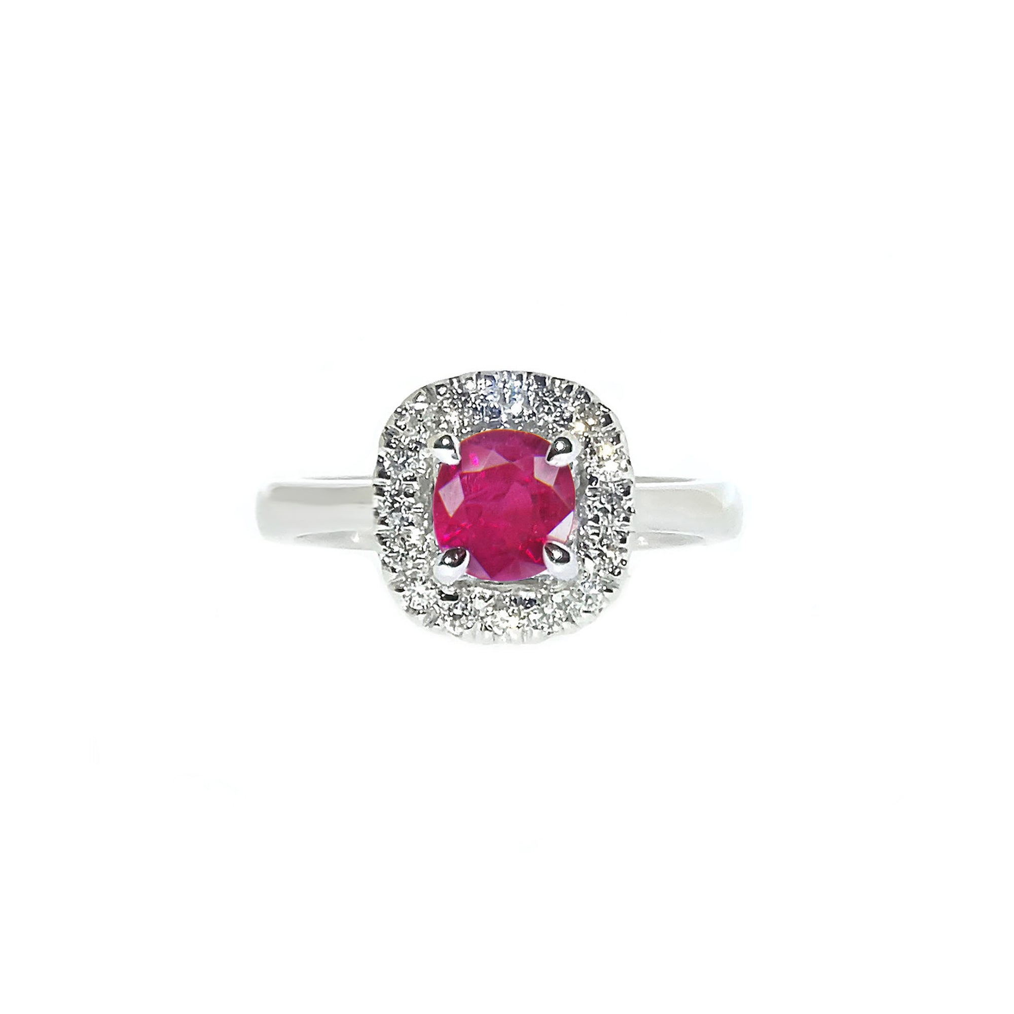 Dianna Halo Engagement Ring - Red Cushion 2022-138 W239