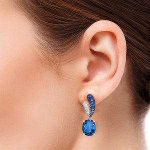 Aquana Pave Setting Earrings - Colour Change Oval W242