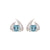 Claw Gemstone Earrings - Blue Long Cushion W243