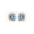 Marsy Multicolour Halo Ear Studs - Blue Long Cushion W244