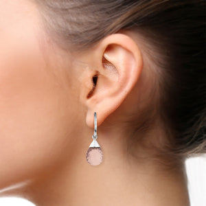 Mirette Briolette Hook Earrings - Purple Pear W250