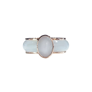 Willo Rounded Jade Ring - White Oval 2021-024