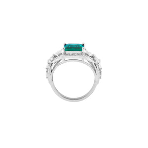 Wintaz Semi Halo Gemstone Ring - Blue Emerald 2021-221