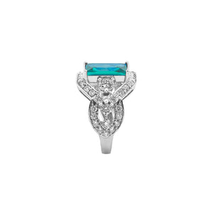 Wintaz Semi Halo Gemstone Ring - Blue Emerald 2021-221