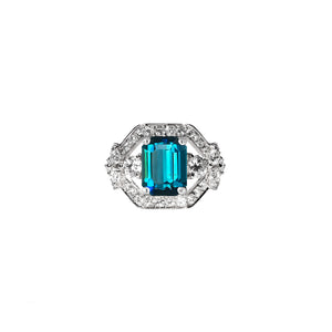 Wintaz Semi Halo Gemstone Ring - Blue Emerald 2021-221