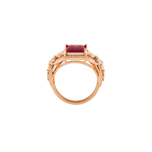 Wintaz Semi Halo Gemstone Ring - Red Long Cushion 2021-221