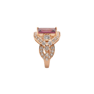 Wintaz Semi Halo Gemstone Ring - Pink Rectangle 2021-221