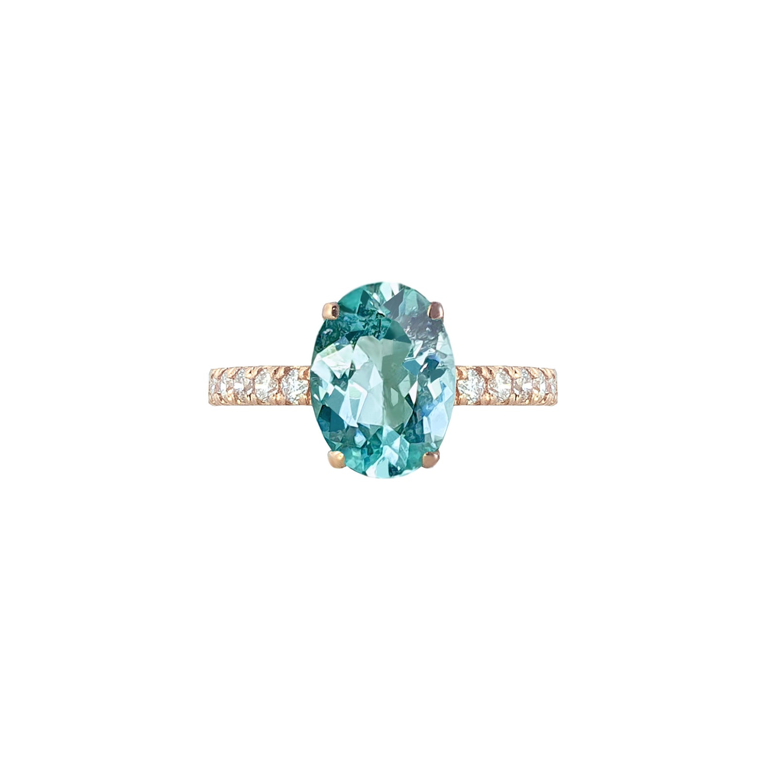 G204 Yura Hidden Halo Solitaire Ring - Paraiba Oval 1.22CT 2022-101
