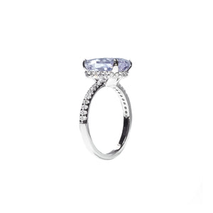 Yura Hidden Halo Solitaire Ring - White Emerald 2022-064