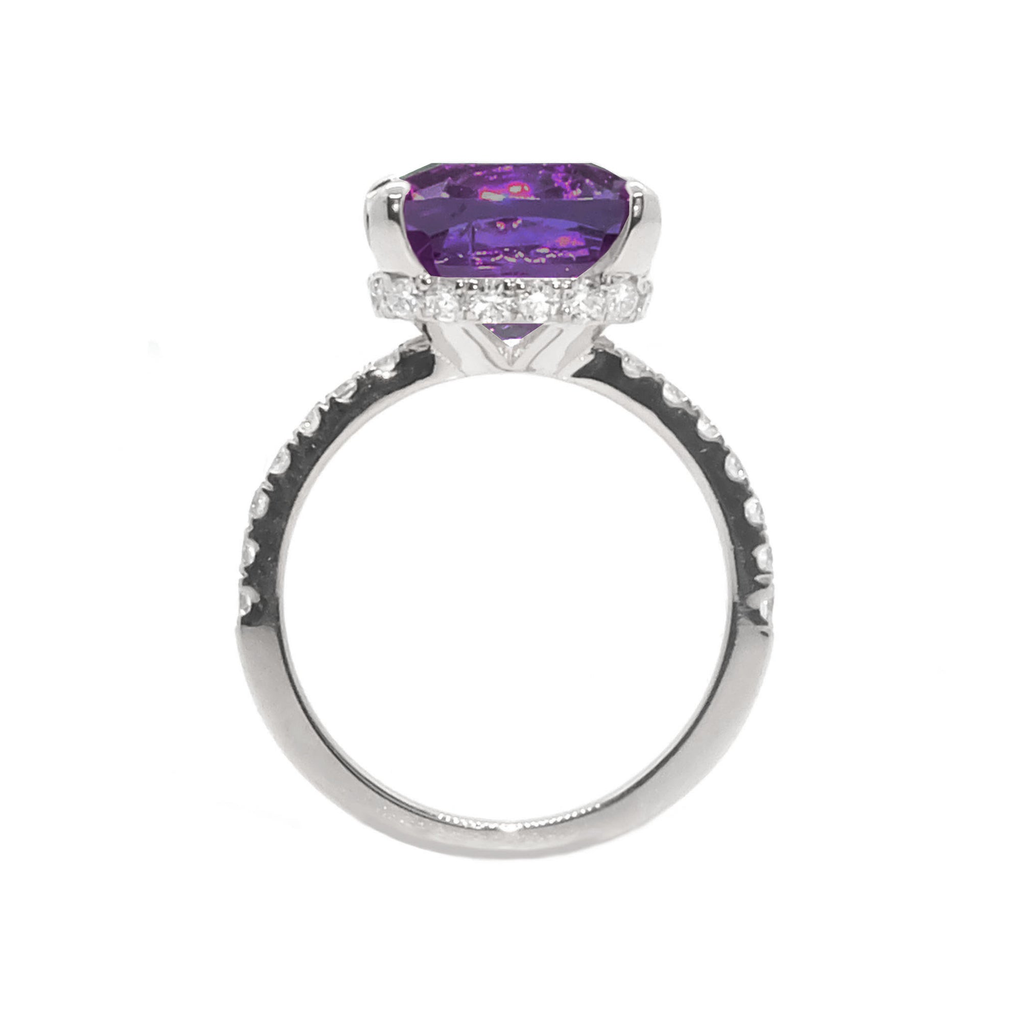 Yura Hidden Halo Solitaire Ring - Semi Precious Cushion 2020-186