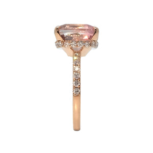 Yura Hidden Halo Solitaire Ring - Pink Cushion 2020-186