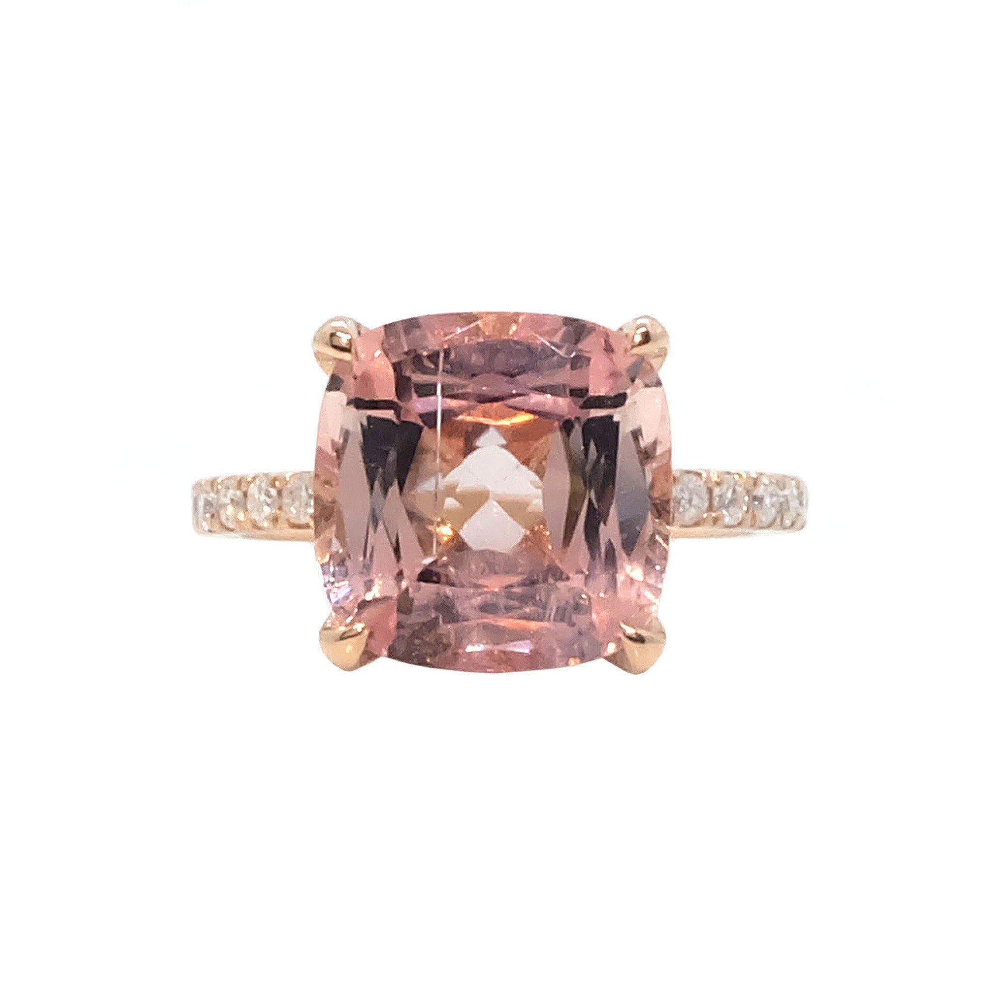 Yura Hidden Halo Solitaire Ring - Pink Cushion 2020-186