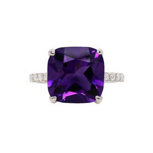 Yura Hidden Halo Solitaire Ring - Semi Precious Cushion 2020-186