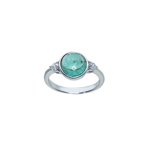 Ziro Three Stone Ring - Green Round 2021-115