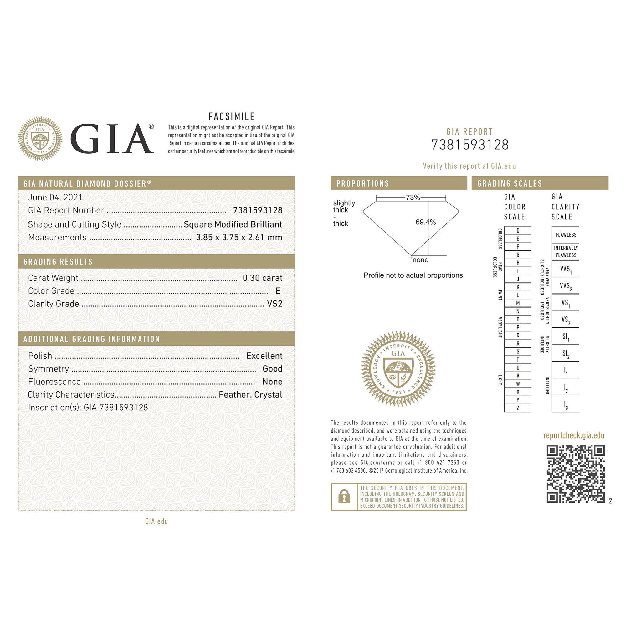 Diamond Princess Cut 0.3CT-0.57CT M334-M337